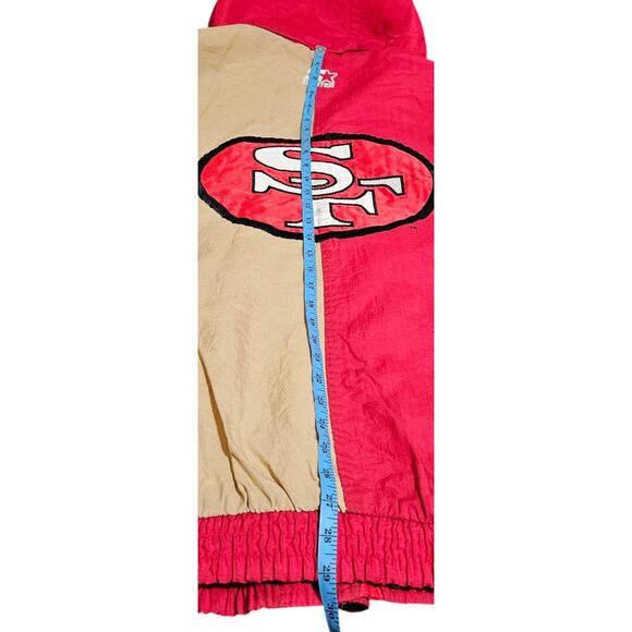 Vtg 49ers Starter Parka Authentic Pro Line 90s Big Logo Nylon Removable Hood XL - Picture 7 of 16